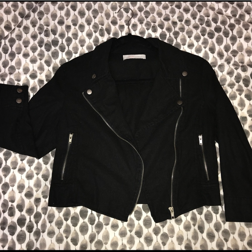 Black Crop Moto Jacket